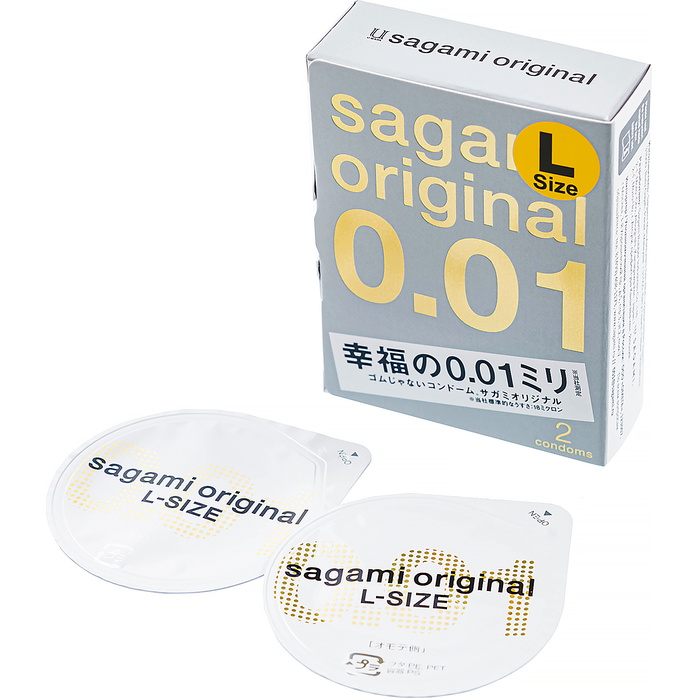 Презервативы Sagami Original 0.01 L-size увеличенного размера - 2 шт. Фотография 6.