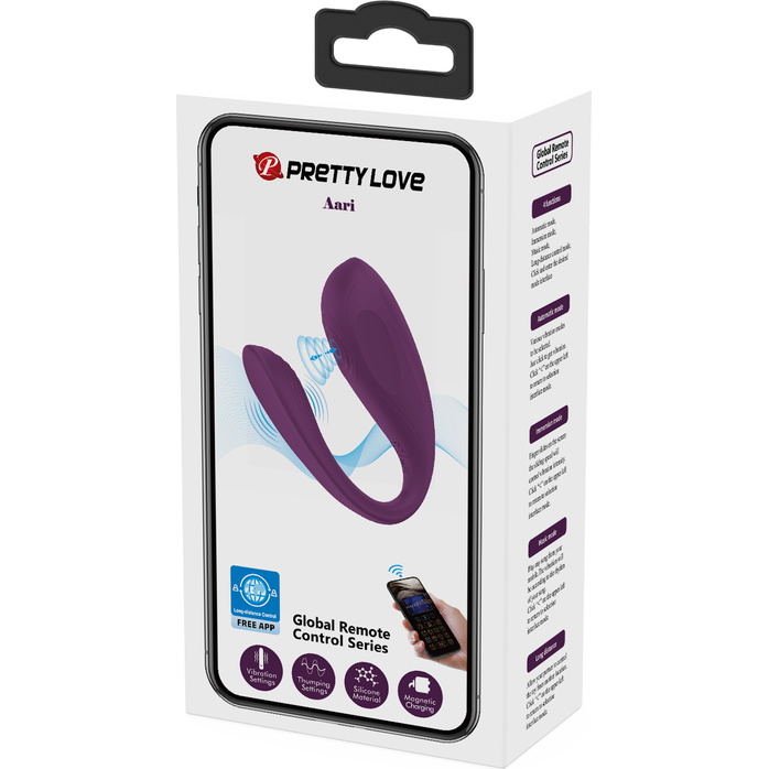 Фиолетовый вибратор для двоих Aari - Pretty Love. Фотография 9.