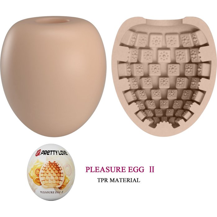 Бежевый мастурбатор-яйцо Pleasure Egg II - Pretty Love. Фотография 2.