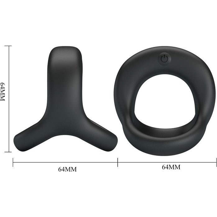 Черное виброкольцо на пенис и мошонку Elliott - Pretty Love. Фотография 7.