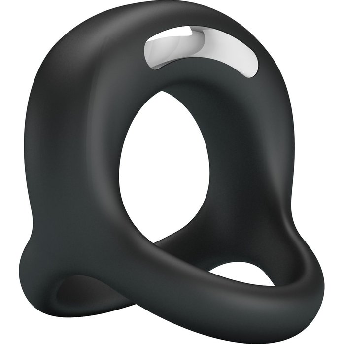 Черное виброкольцо на пенис и мошонку Elliott - Pretty Love