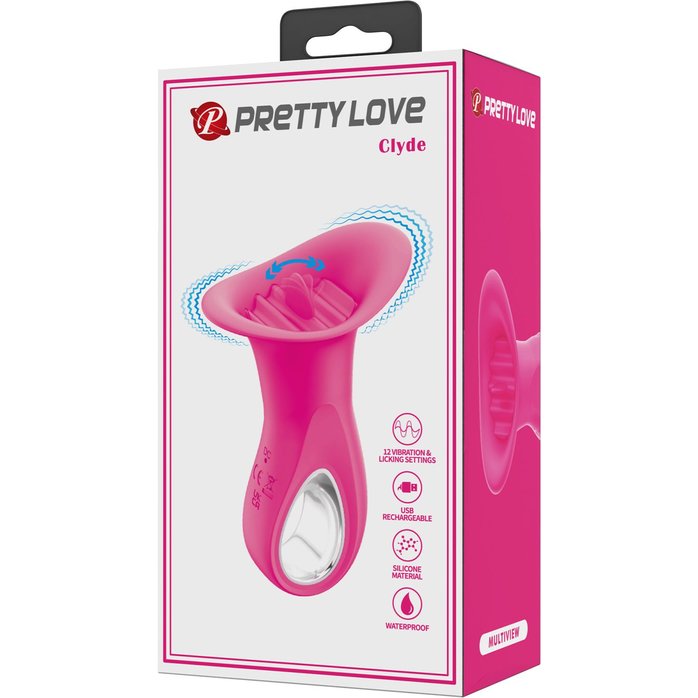 Розовый вибратор с язычком Clyde - Pretty Love. Фотография 2.
