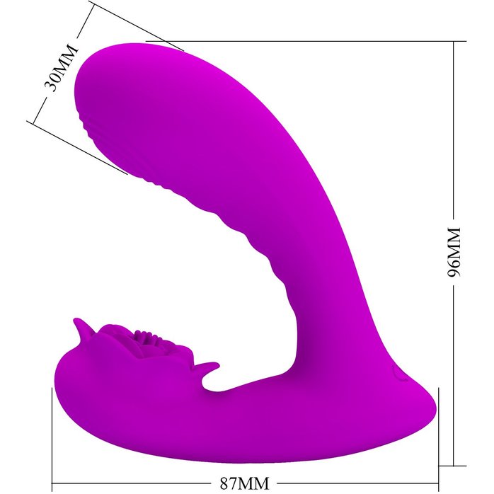Лиловый вибратор Nadal для двойной стимуляции - Pretty Love. Фотография 8.
