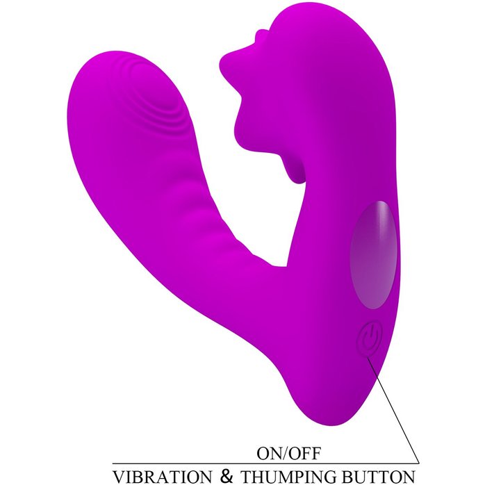 Лиловый вибратор Nadal для двойной стимуляции - Pretty Love. Фотография 9.