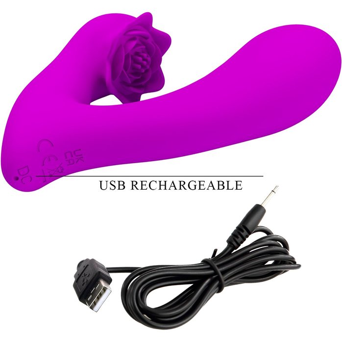 Лиловый вибратор Nadal для двойной стимуляции - Pretty Love. Фотография 10.