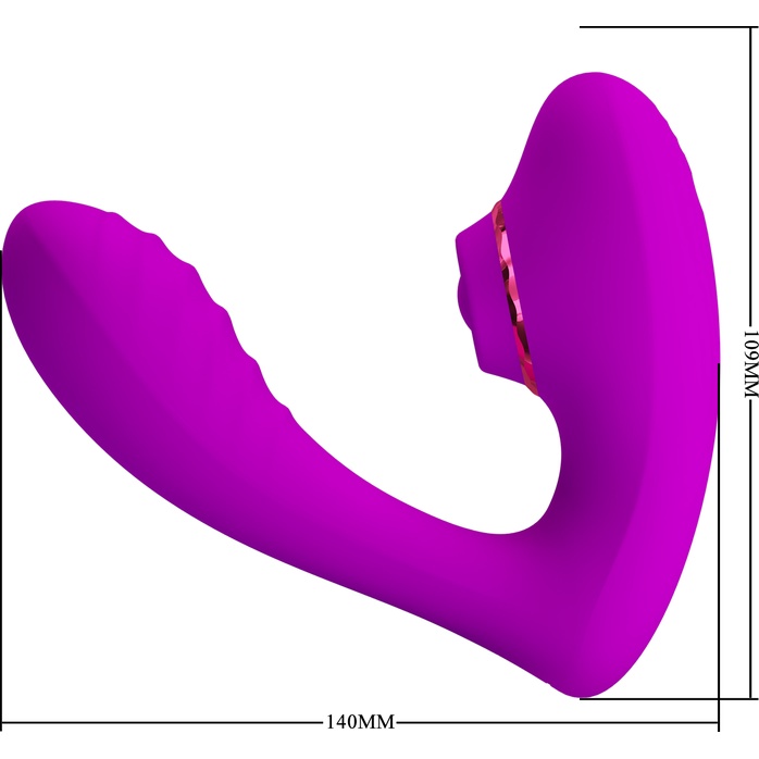 Лиловый вибратор с клиторальной стимуляцией Nauty - Pretty Love. Фотография 3.
