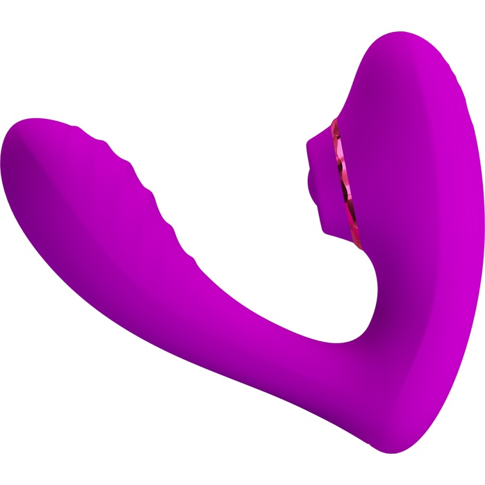 Лиловый вибратор с клиторальной стимуляцией Nauty - Pretty Love. Фотография 4.