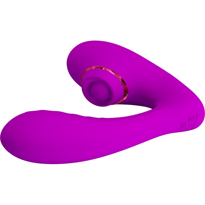 Лиловый вибратор с клиторальной стимуляцией Nauty - Pretty Love. Фотография 8.