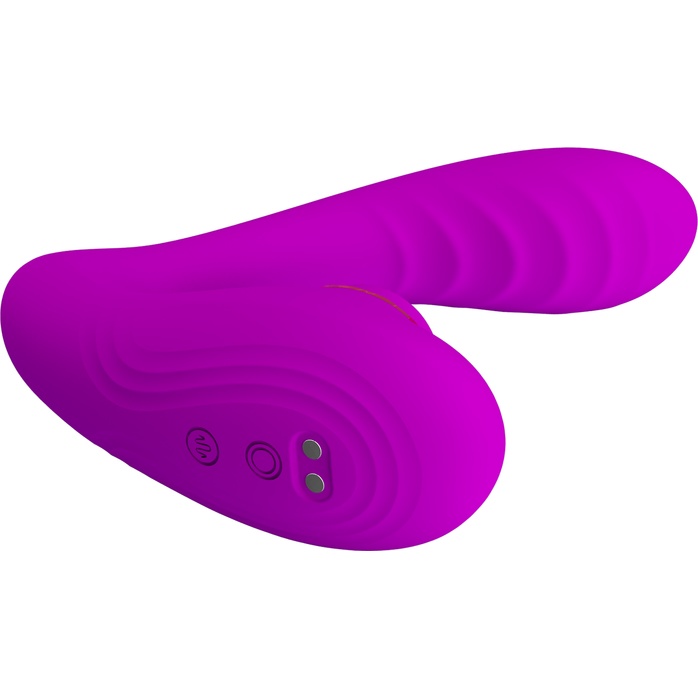 Лиловый вибратор с клиторальной стимуляцией Nauty - Pretty Love. Фотография 9.