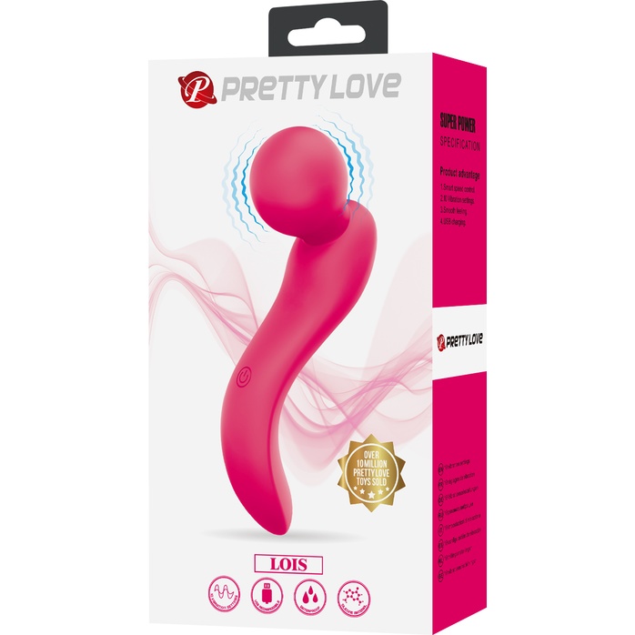 Розовый вибратор с изогнутой головкой Lois - Pretty Love. Фотография 11.