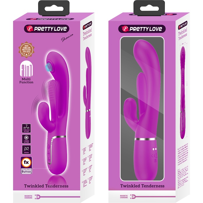 Лиловый мультифункциональный вибратор Shania - 22,2 см - Pretty Love. Фотография 11.