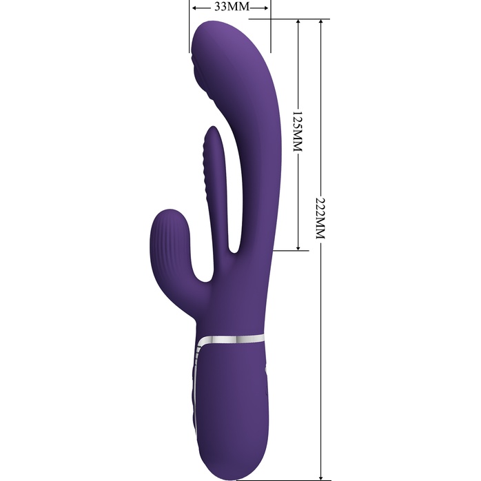 Фиолетовый мультифункциональный вибратор Shania - 22,2 см - Pretty Love. Фотография 3.