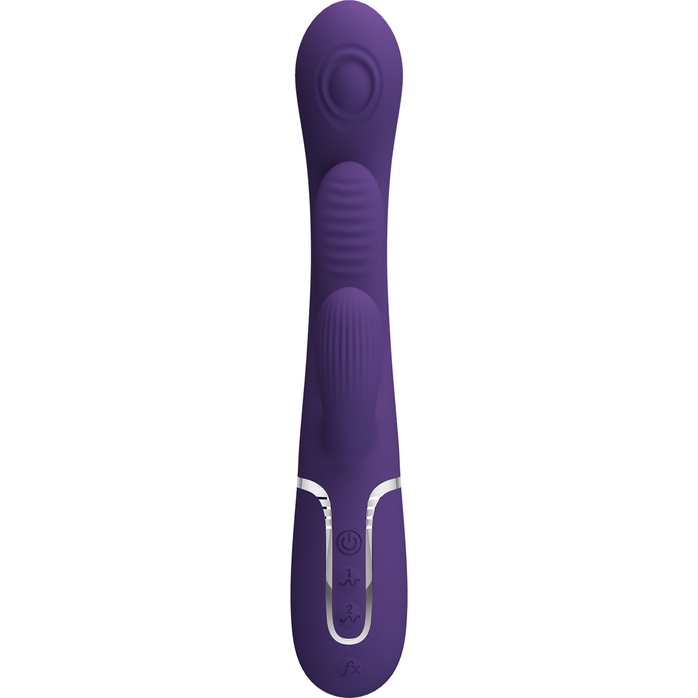 Фиолетовый мультифункциональный вибратор Shania - 22,2 см - Pretty Love. Фотография 4.