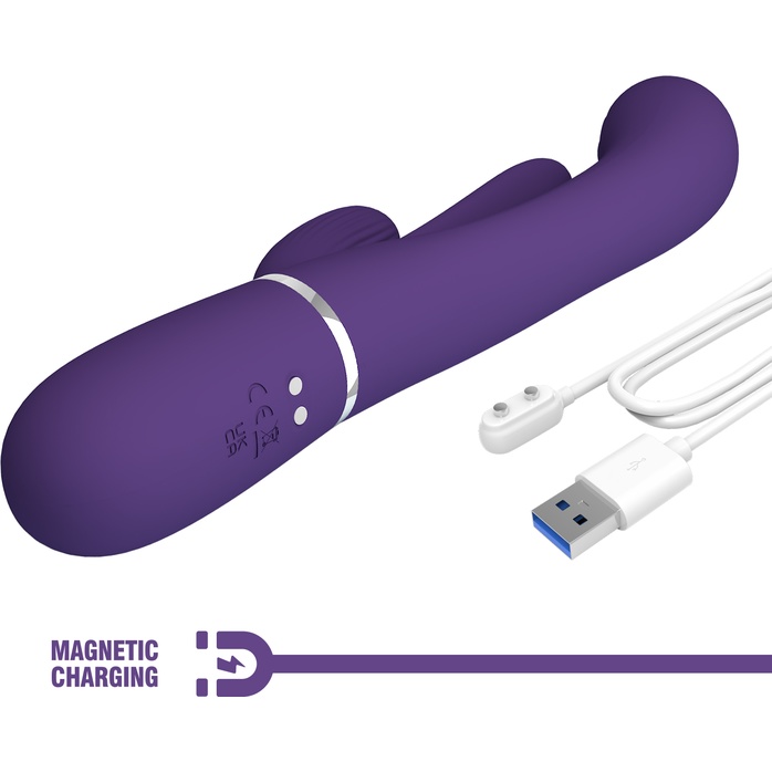 Фиолетовый мультифункциональный вибратор Shania - 22,2 см - Pretty Love. Фотография 10.