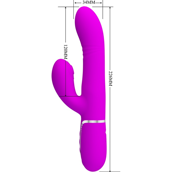 Лиловый вибратор-кролик Mariana - 22,6 см - Pretty Love. Фотография 3.