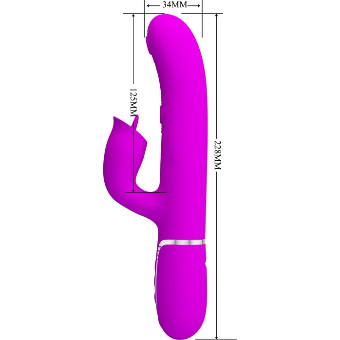 Лиловый вибратор-кролик с пульсацией Gigi - 22,8 см - Pretty Love. Фотография 2.
