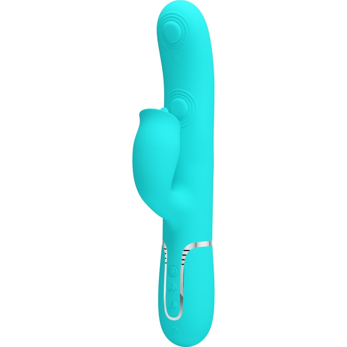 Аквамариновый вибратор-кролик с пульсацией Gigi - 22,8 см - Pretty Love. Фотография 3.