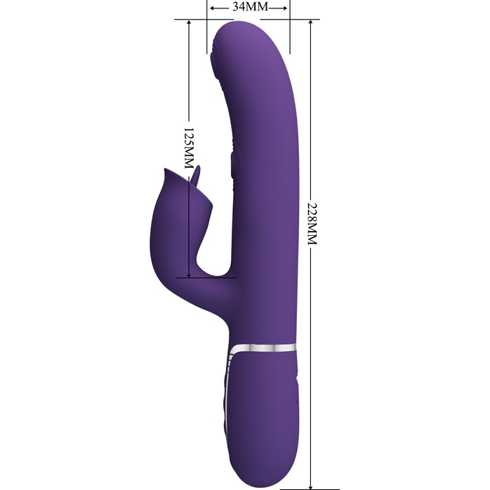 Сливовый вибратор-кролик с пульсацией Gigi - 22,8 см - Pretty Love. Фотография 2.