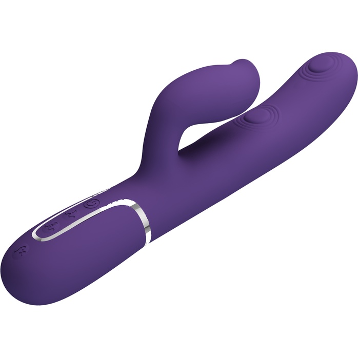 Сливовый вибратор-кролик с пульсацией Gigi - 22,8 см - Pretty Love. Фотография 6.