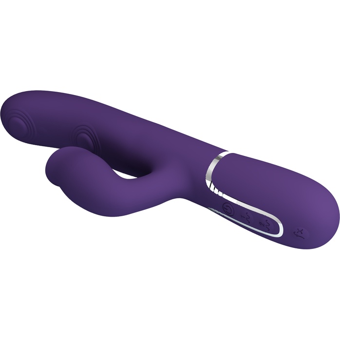 Сливовый вибратор-кролик с пульсацией Gigi - 22,8 см - Pretty Love. Фотография 7.