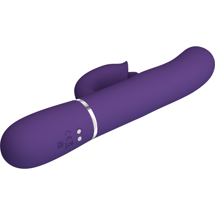 Сливовый вибратор-кролик с пульсацией Gigi - 22,8 см - Pretty Love. Фотография 8.