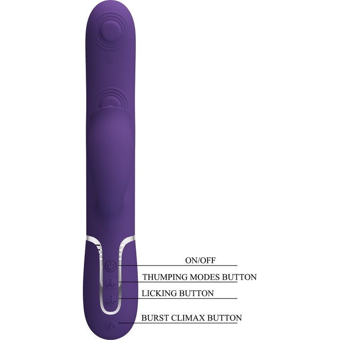 Сливовый вибратор-кролик с пульсацией Gigi - 22,8 см - Pretty Love. Фотография 9.