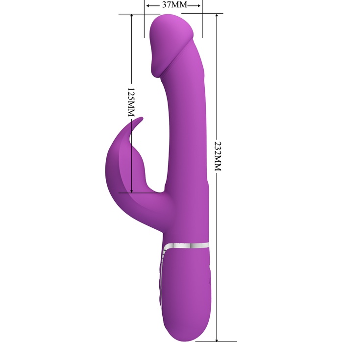 Фиолетовый вибратор-кролик с функцией фингеринга Kampas - 23,2 см - Pretty Love. Фотография 3.