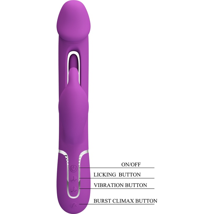 Фиолетовый вибратор-кролик с функцией фингеринга Kampas - 23,2 см - Pretty Love. Фотография 9.