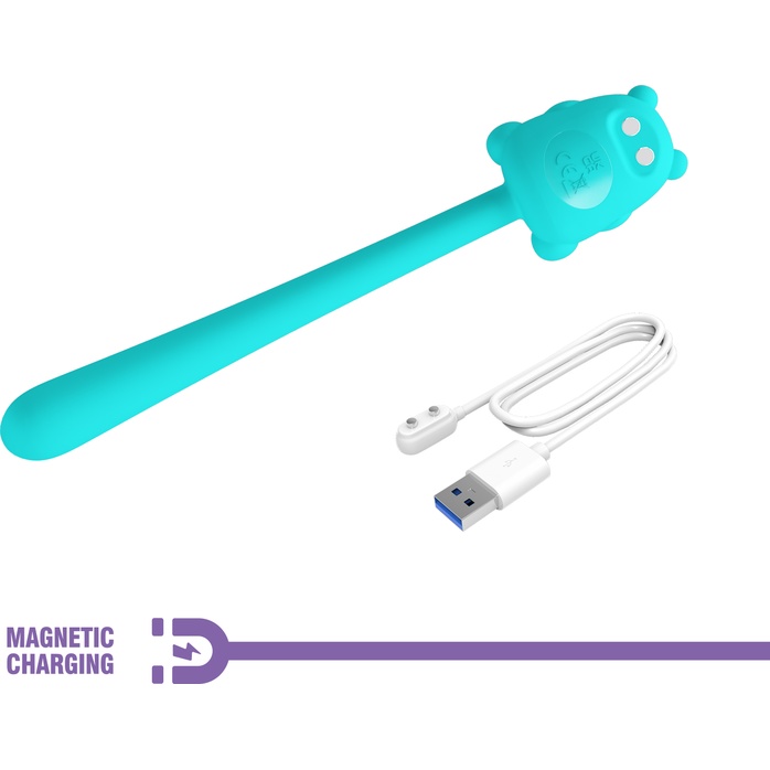 Аквамариновый универсальный гибкий вибратор - 13,3 см - Pretty Love. Фотография 9.