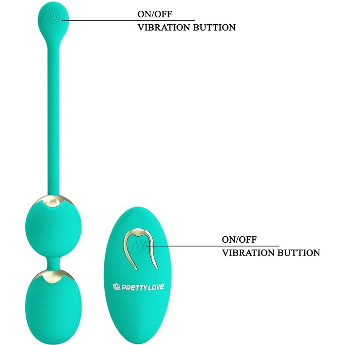 Зеленые вагинальные шарики Willie с вибрацией и пультом ДУ - Pretty Love. Фотография 7.