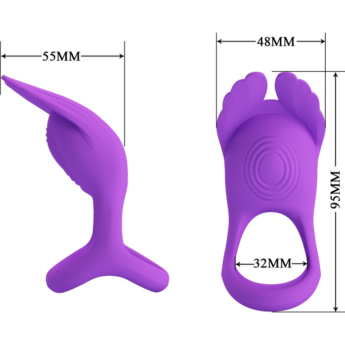 Фиолетовое перезаряжаемое виброкольцо на пенис Silas - Pretty Love. Фотография 3.