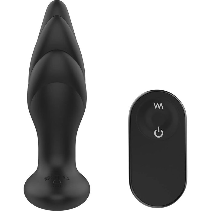 Черная анальная вибропробка Angelina Remote Rotating Plug - 14 см - Dark Desires. Фотография 2.