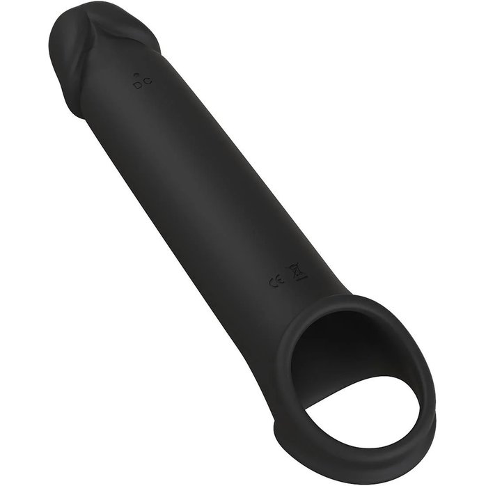 Черная насадка-удлинитель с вибрацией Vibrating Extender With Remote - Ramrod. Фотография 2.