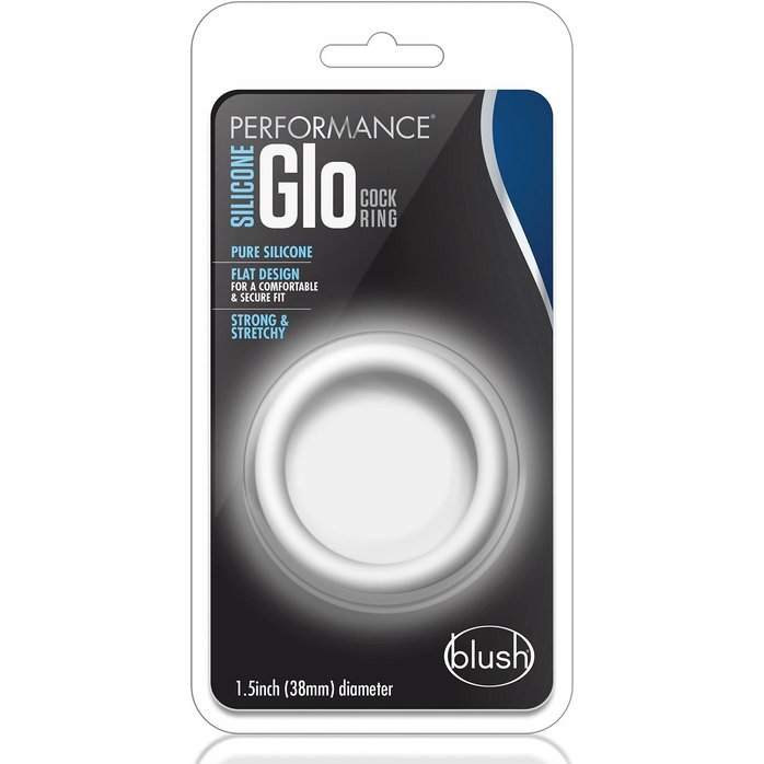Белое люминесцентное эрекционное кольцо Silicone Glo Cock Ring - Performance. Фотография 3.