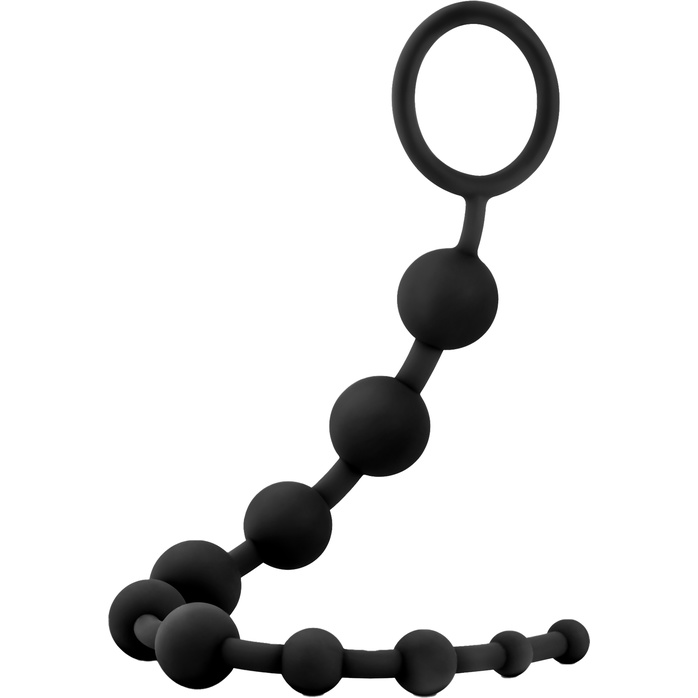 Черная анальная цепочка 10 Anal Beads - 31,8 см - Anal Adventures Platinum. Фотография 2.