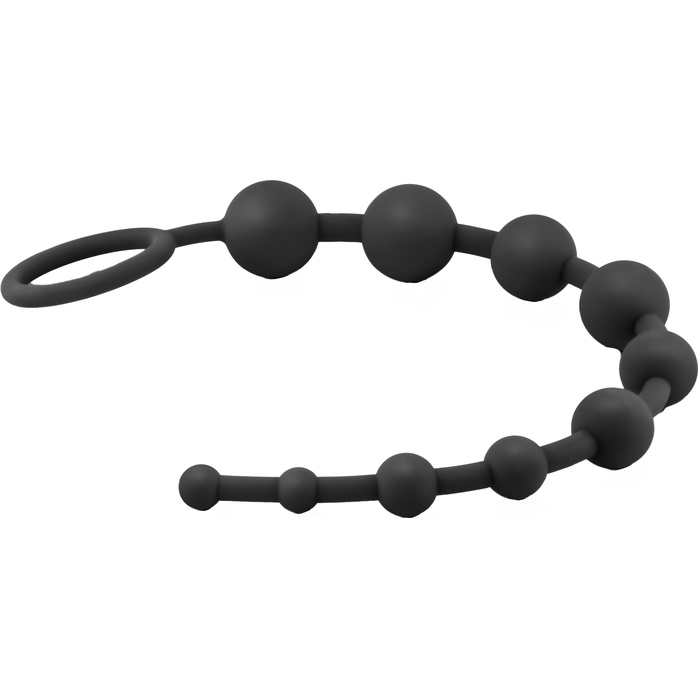 Черная анальная цепочка 10 Anal Beads - 31,8 см - Anal Adventures Platinum. Фотография 3.