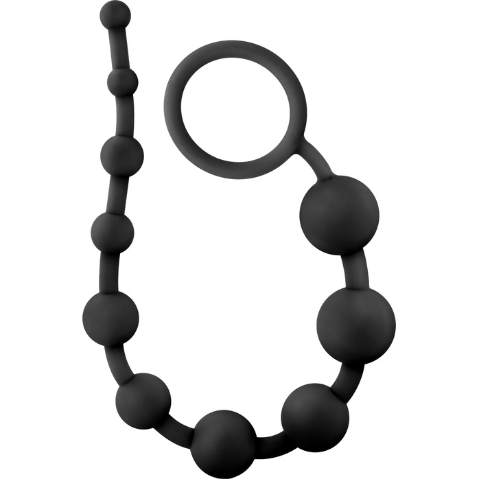 Черная анальная цепочка 10 Anal Beads - 31,8 см - Anal Adventures Platinum