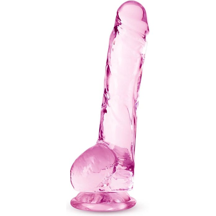 Розовый фаллоимитатор 8 Inch Crystalline Dildo - 19,5 см - Naturally Yours