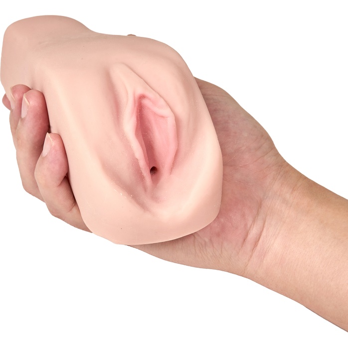 Мастурбатор-вагина с вибрацией Soft Wet Natasha Realistic Beige Masturbator - M for Men. Фотография 3.