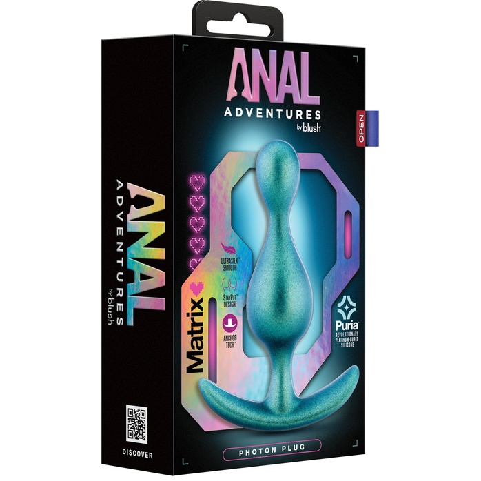 Бирюзовая анальная пробка The Photon Plug - 11,4 см - Anal Adventures. Фотография 2.