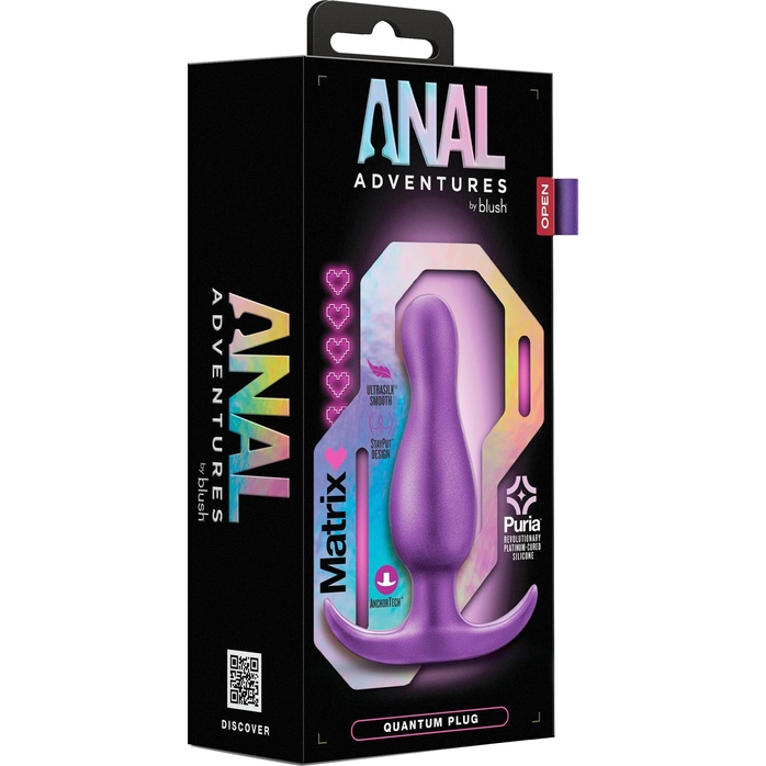 Фиолетовая анальная пробка The Quantum Plug - 8,9 см - Anal Adventures. Фотография 2.