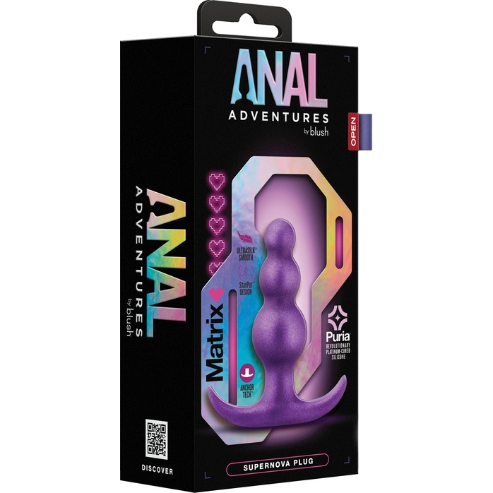 Фиолетовая анальная пробка The Supernova Plug - 7,6 см - Anal Adventures. Фотография 2.