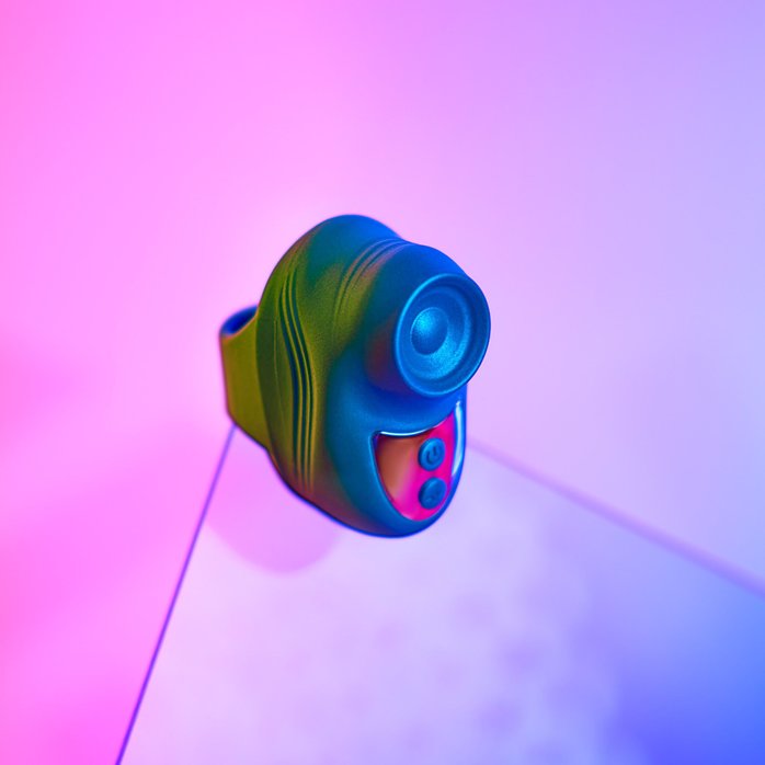 Зеленый клиторальный стимулятор на палец Kisscool. Фотография 6.