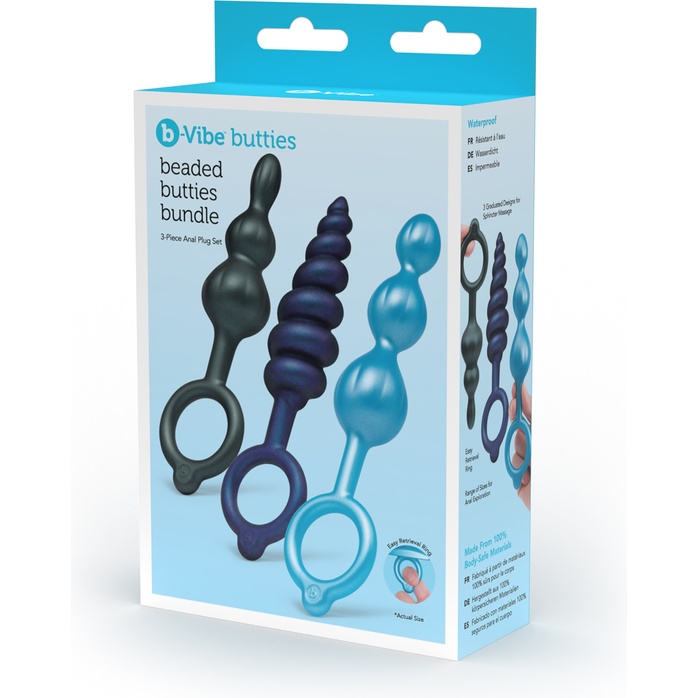 Набор из 3 силиконовых анальных стимуляторов Beaded Butties Bundle. Фотография 2.