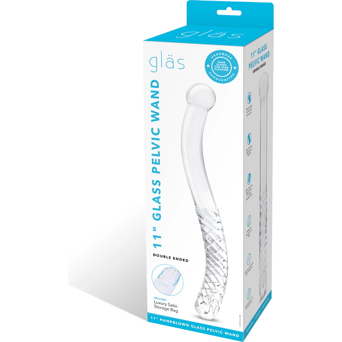 Стеклянный фаллоимитатор 11’’ Glass Pelvic Wand Double Ended - 28 см. Фотография 7.