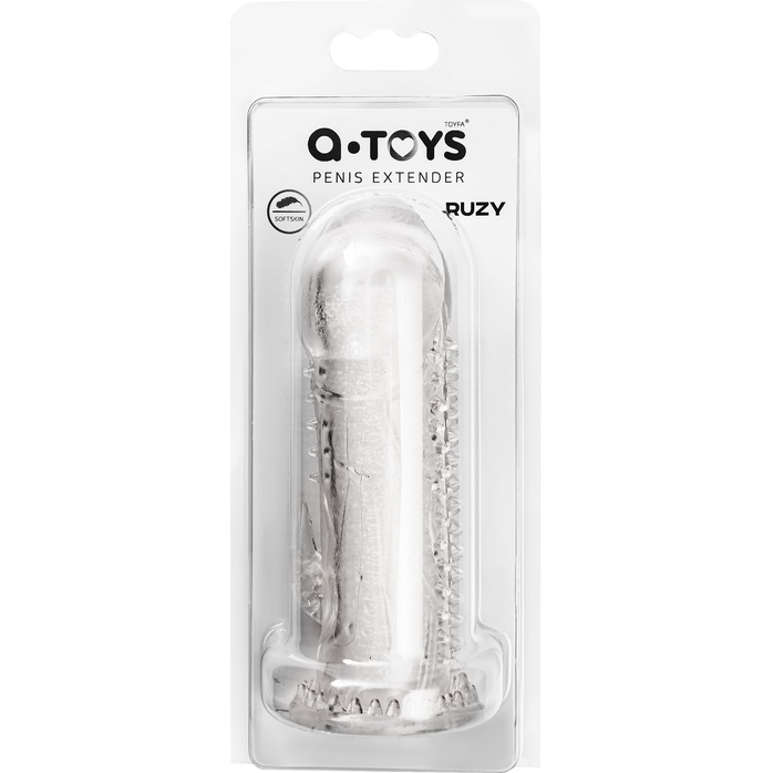 Прозрачная насадка на пенис с шипиками и коготком - 13,5 см. Фотография 2.