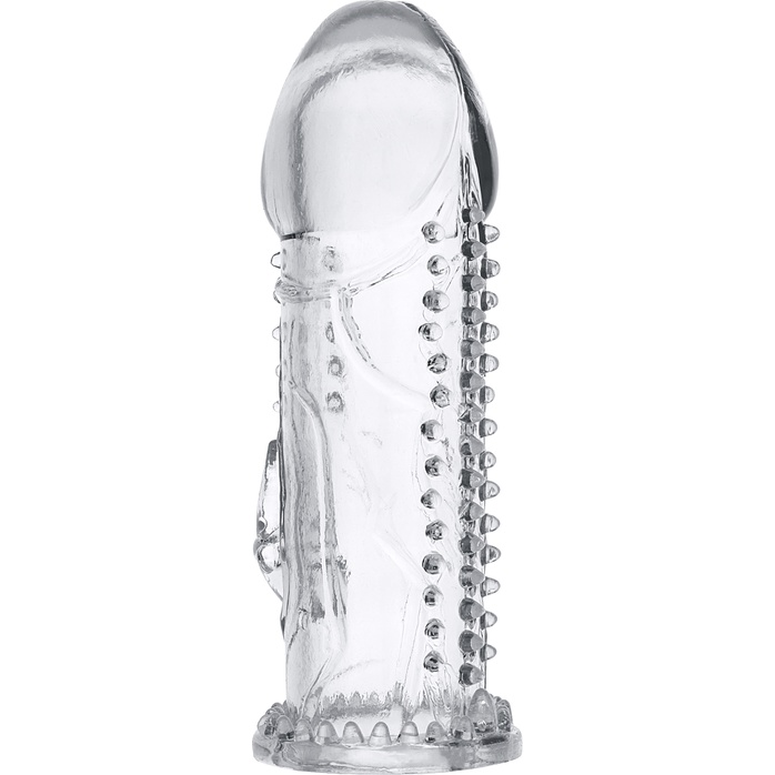 Прозрачная насадка на пенис с шипиками и коготком - 13,5 см. Фотография 4.