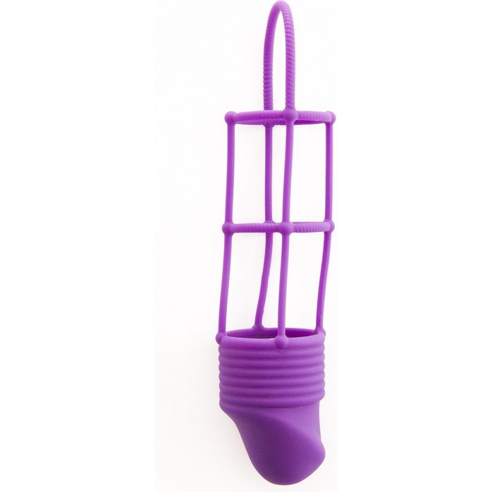 Фиолетовая насадка на пенис Ribbed Cockcage Purple - Shots Toys
