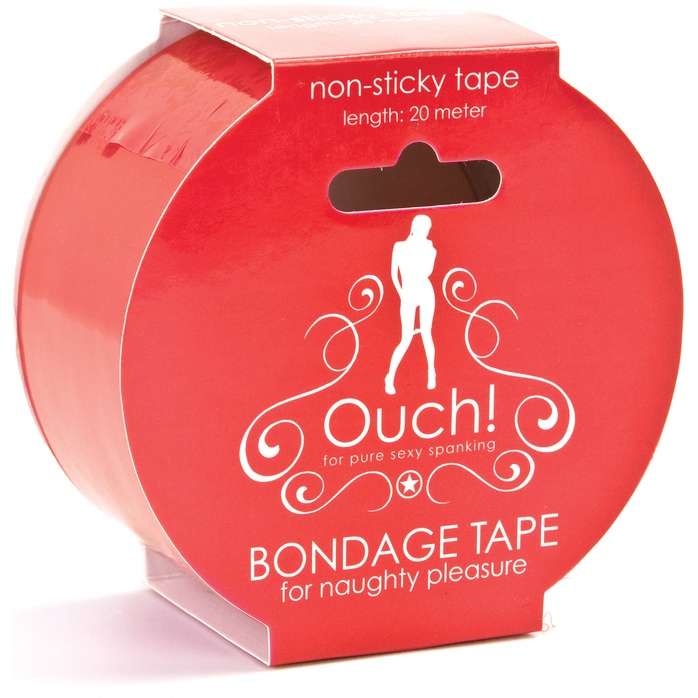 Красная лента для связывания Bondage Tape Red - Ouch!. Фотография 2.