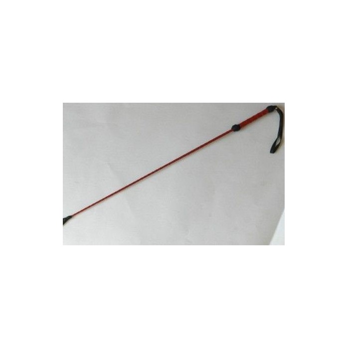 Короткий красный плетеный стек с наконечником-ладошкой - 70 см. Фотография 3.